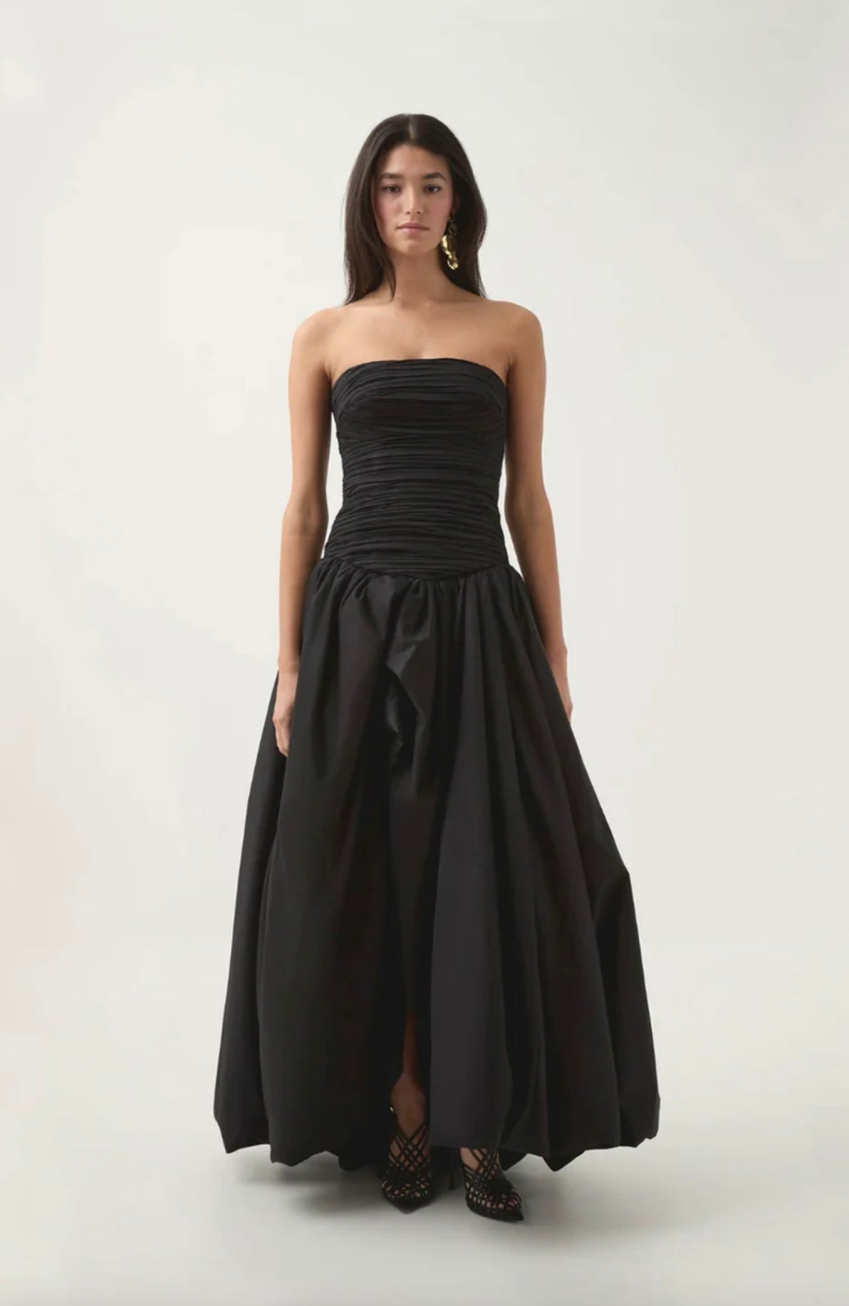 AJE Bubble Hem Maxi Dress - Black