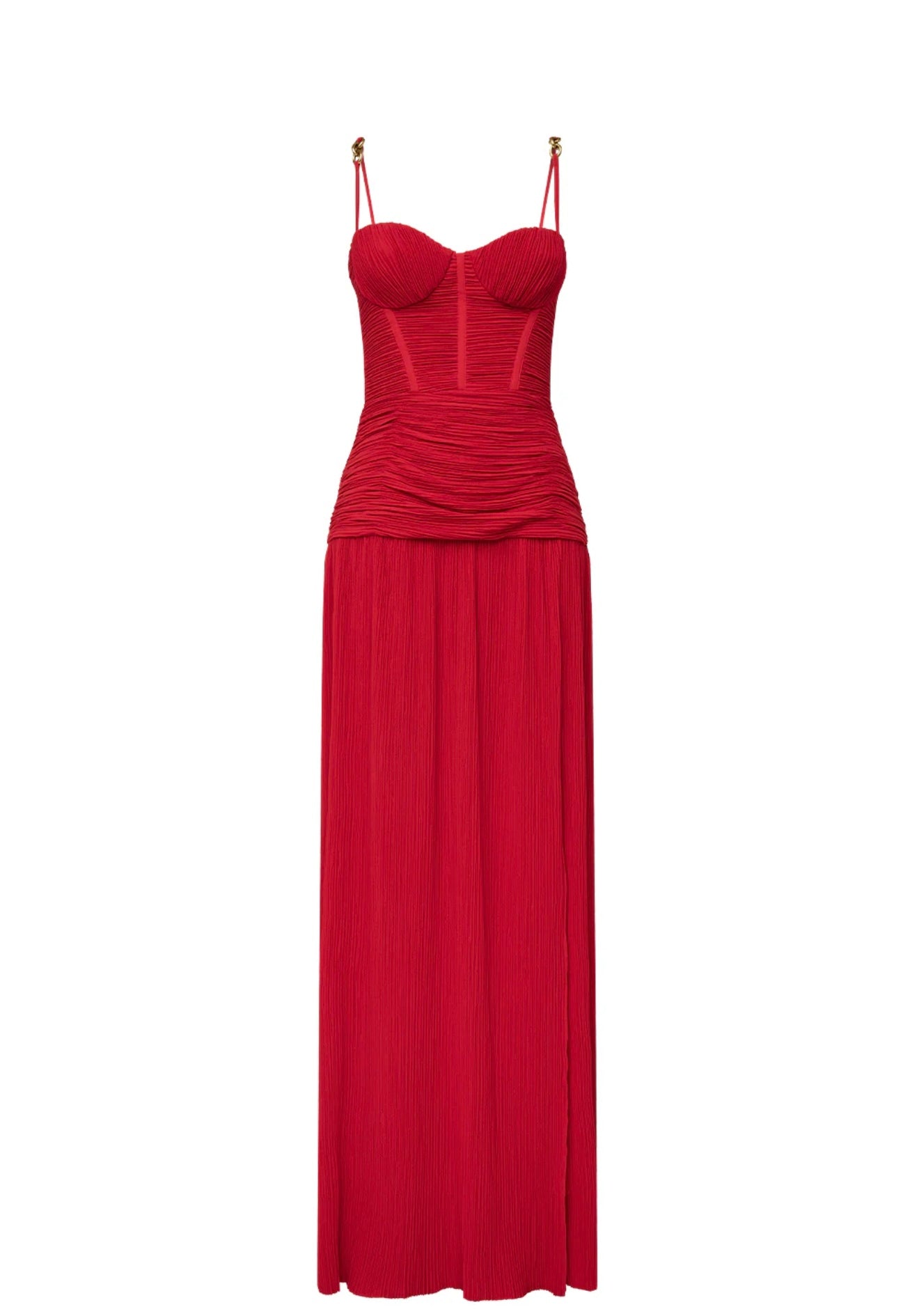 Double Time Pleat Dress - Red