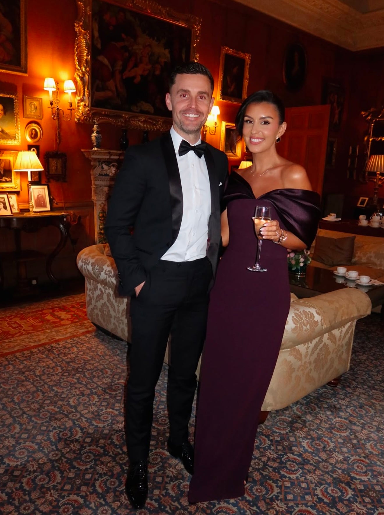 SOLACE LONDON Dakota off-the-shoulder crepe and satin-twill gown