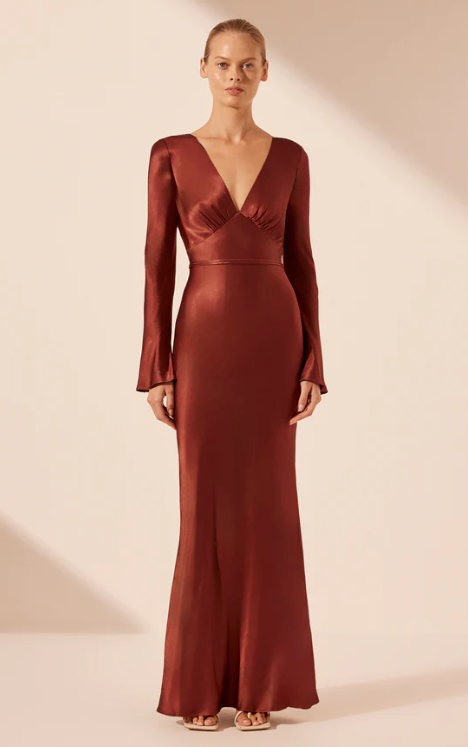 Shona Joy Lino Open Back Maxi Dress