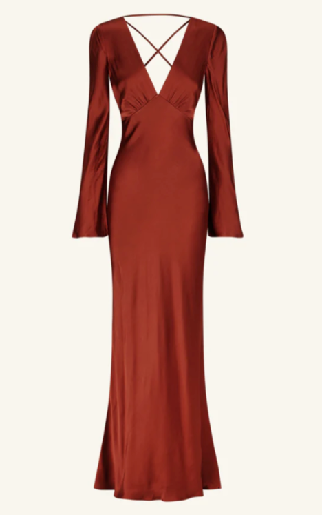 Shona Joy Lino Open Back Maxi Dress