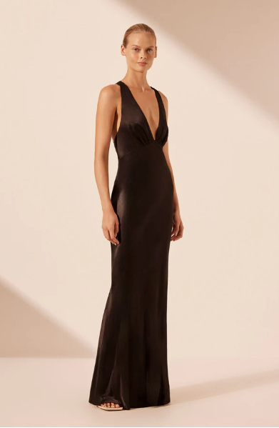 Shona Joy La Lune Plunged Cross Back Dress