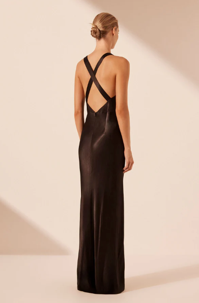 Shona Joy La Lune Plunged Cross Back Dress