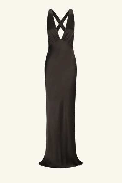 Shona Joy La Lune Plunged Cross Back Dress