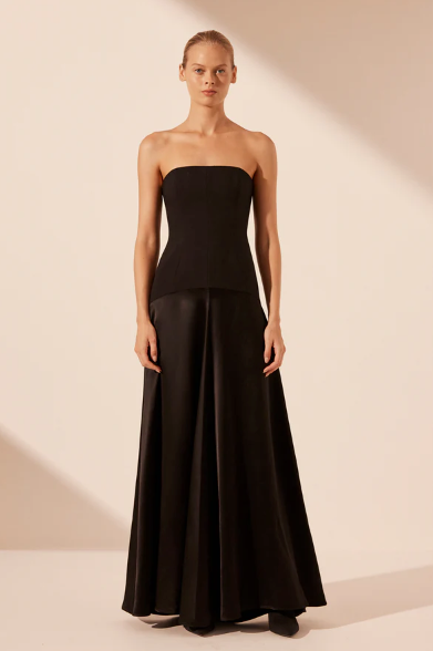 Shona Joy Adri Strapless Panelled Maxi Dress