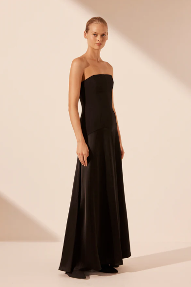 Shona Joy Adri Strapless Panelled Maxi Dress