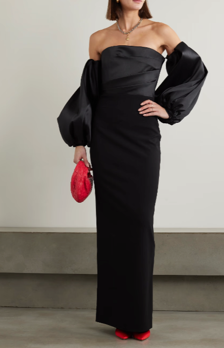 Solace London Carmen off-the-shoulder gown