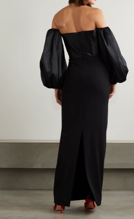 Solace London Carmen off-the-shoulder gown