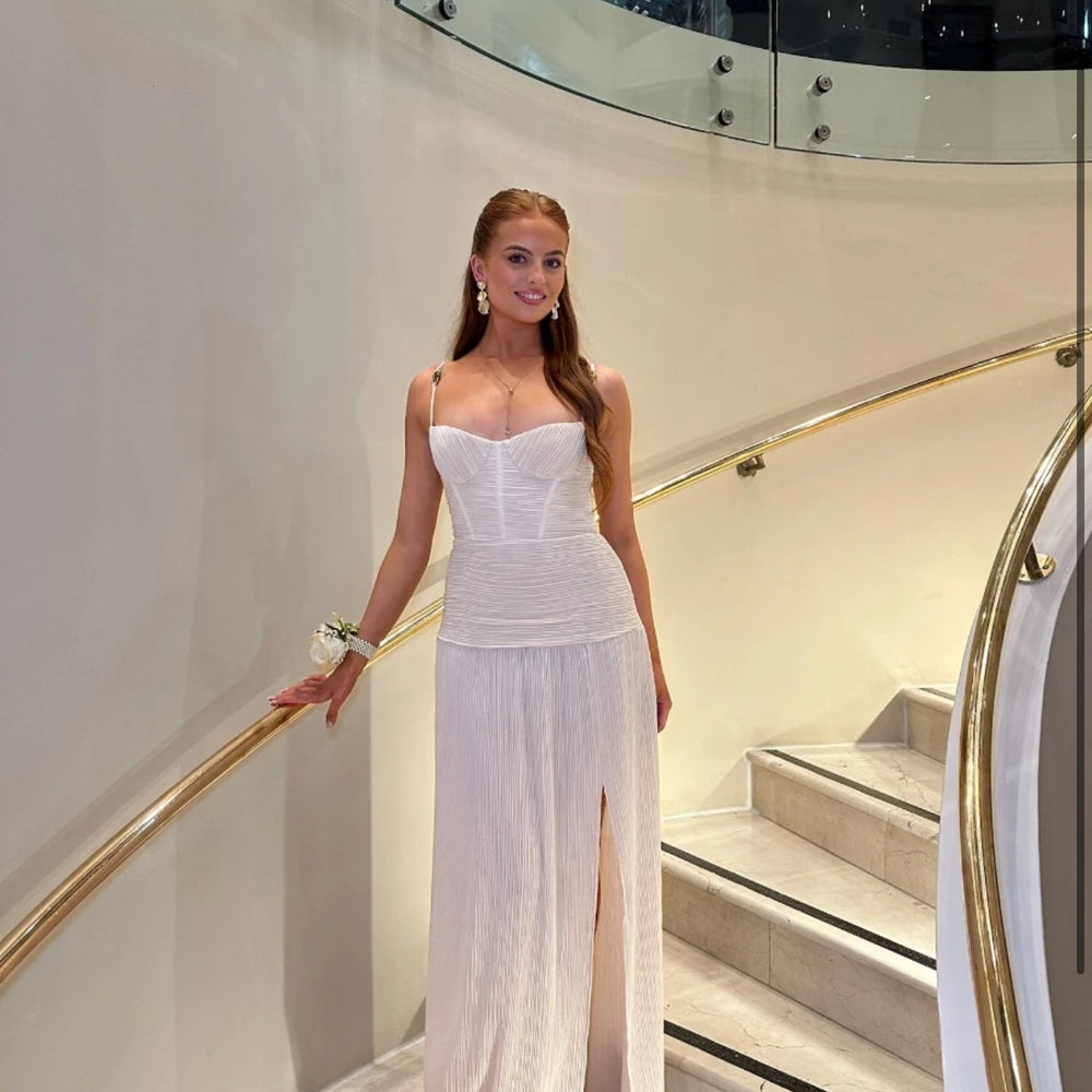 Double Time Pleat Dress - Nude