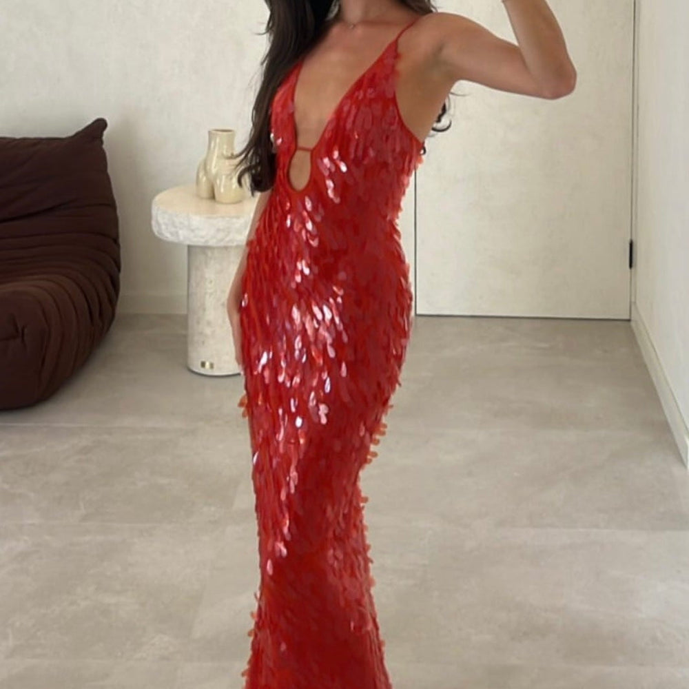 Sapphire Sequin Gown - Red