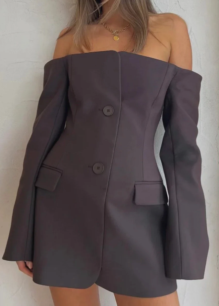 SIR Sandrine off-shoulder blazer dress